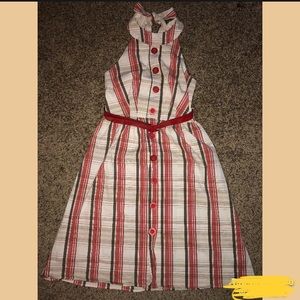 Sleeveless, plaid, belted dress - Size 3
